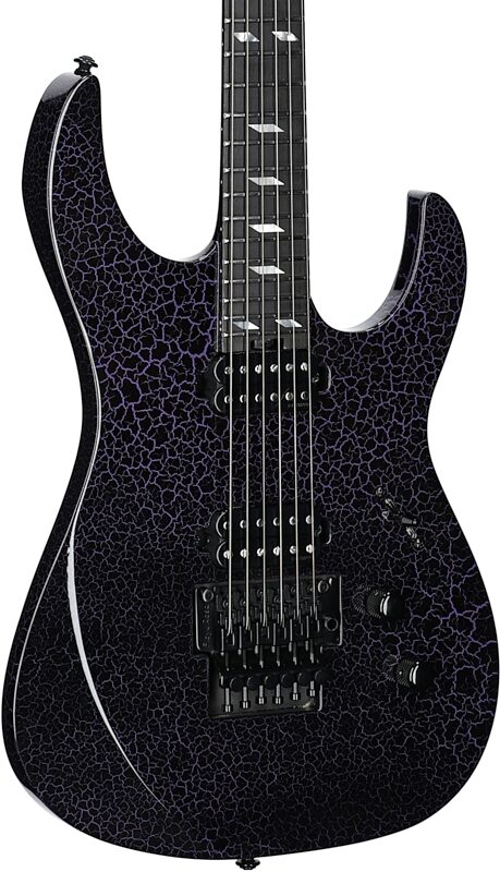 open zoom image for Legator Ninja 6 Floyd Rose Electric Guitar, Purple Crackle, Full Left Front