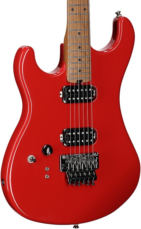 open zoom image for Kramer 84 HH FR Electric Guitar, Left-Handed, Maple Fingerboard (with Gig Bag), Radiant Red, Full Left Front