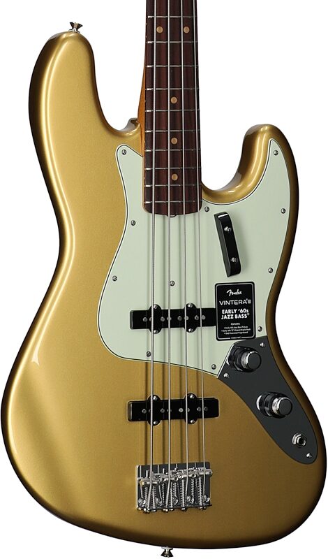 open zoom image for Fender Vintera III Early 60s Jazz Bass Guitar, Aztec Gold, Full Left Front