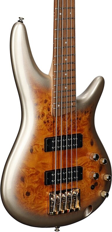 open zoom image for Ibanez SR405EPBDX Electric Bass Guitar, 5-String, Gold Metallic Burst, Full Left Front