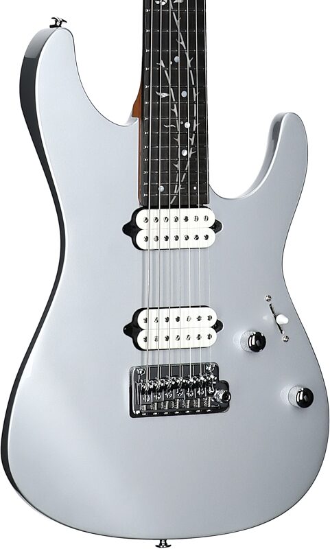 open zoom image for Ibanez TOD70 Tim Henson 7-String Electric Guitar (with Gig Bag), Classic Silver, Open Box (Good), Full Left Front