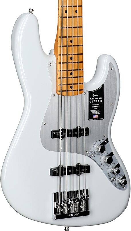 open zoom image for Fender American Ultra II Jazz V Electric Bass, 5-String, Maple Fingerboard (with Case), Avalanche, Full Left Front