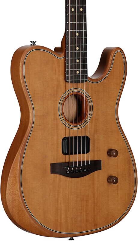 open zoom image for Fender Acoustasonic Standard Telecaster Acoustic-Electric Guitar, Aged Natural, Full Left Front