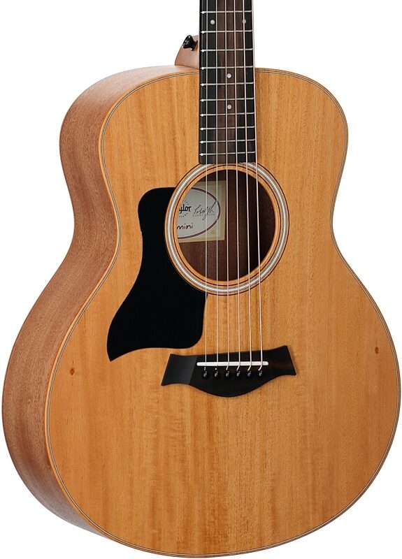 open zoom image for Taylor GS Mini Mahogany Acoustic Guitar, Left-Handed (with Gig Bag), Natural, Full Left Front