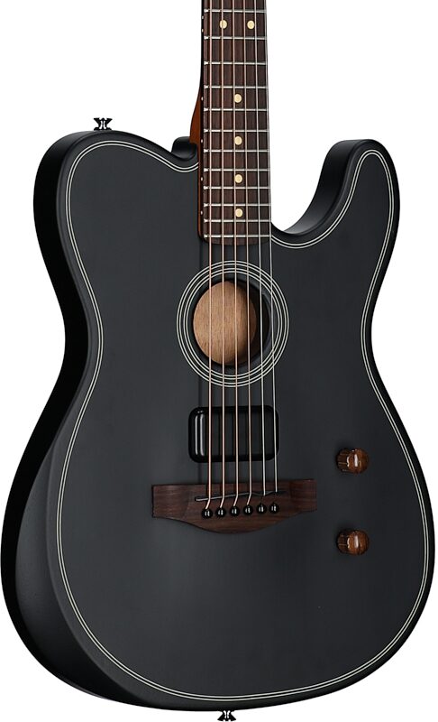 open zoom image for Fender Acoustasonic Standard Telecaster Acoustic-Electric Guitar, Black, Full Left Front