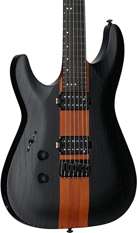 open zoom image for Schecter Rob Scallon C-1 Electric Guitar, Left-Handed, Satin Dark Roast, Full Left Front