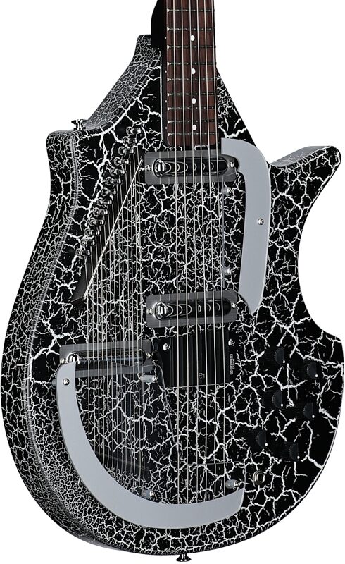 open zoom image for Danelectro Electric Sitar, Black Crackle, Full Left Front