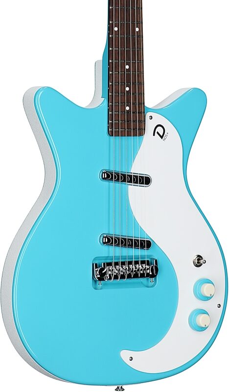 open zoom image for Danelectro '59 MOD NOS Electric Guitar, Baby Come Back Blue, Full Left Front