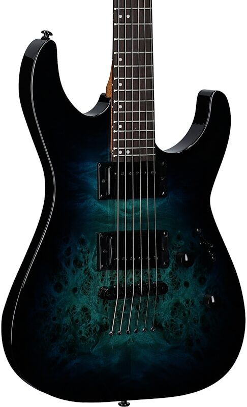 open zoom image for ESP LTD M-200DX Electric Guitar, Blue Burst, Full Left Front