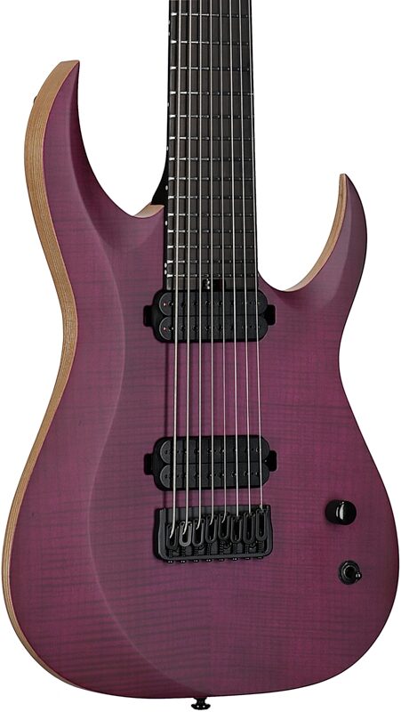 open zoom image for Schecter John Browne Tao-8 Electric Guitar, Transparent Purple, Open Box (Very Good), Full Left Front