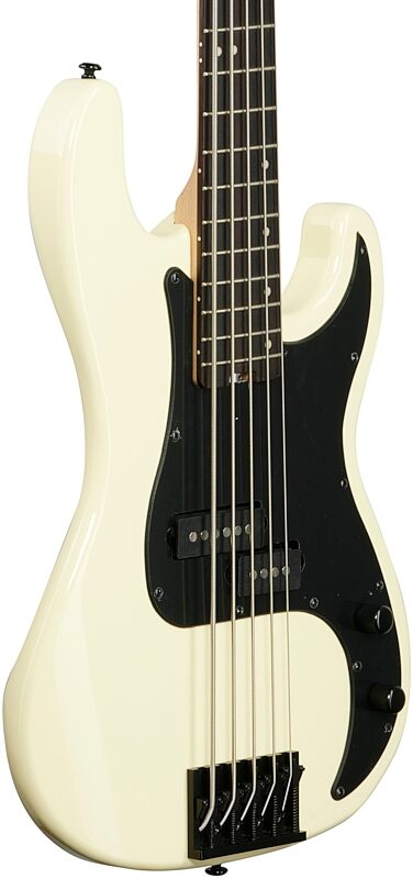 open zoom image for Schecter P-5 Bass Guitar, 5-String, Ivory, Full Left Front