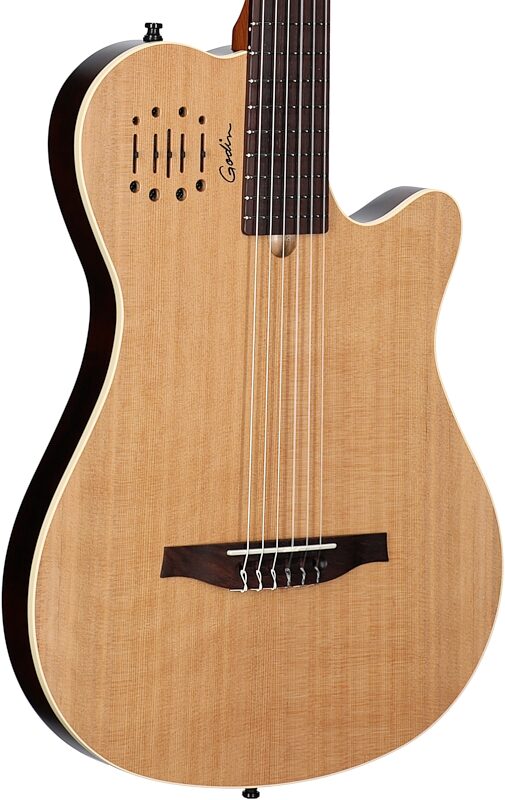 open zoom image for Godin Multiac Grand Concert Encore Classical Acoustic-Electric Guitar, Natural, Full Left Front