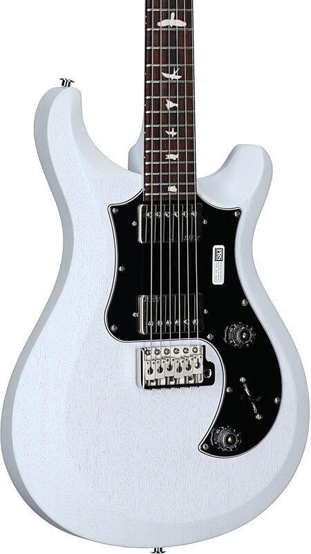 open zoom image for PRS Paul Reed Smith S2 Standard 24 Satin Pattern Thin Electric Guitar (with Gig Bag), Pearl White, Full Left Front