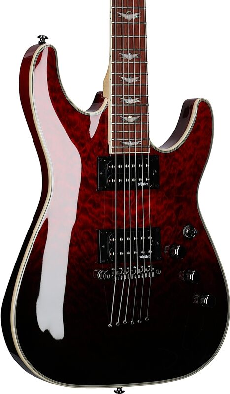 open zoom image for Schecter Omen Extreme-6 Electric Guitar, Blood Burst, Full Left Front