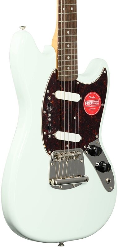 open zoom image for Squier Classic Vibe '60s Mustang Electric Guitar, Sonic Blue, Full Left Front