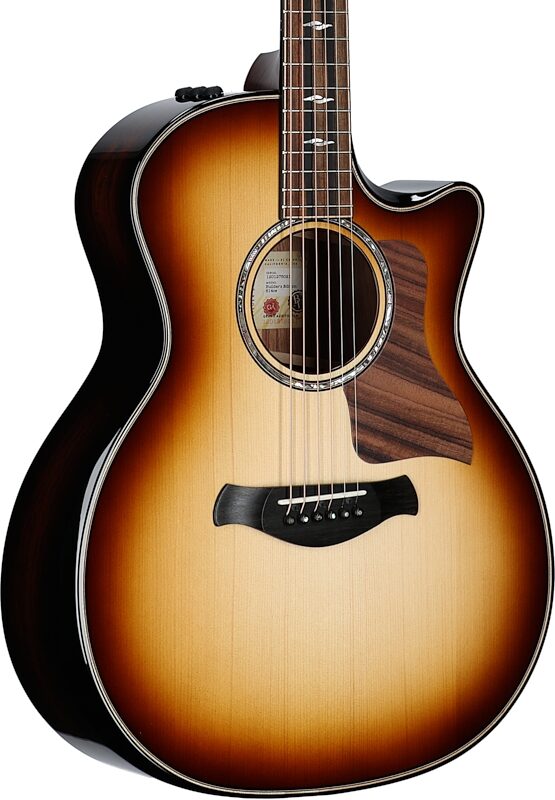 open zoom image for Taylor Builders Edition 814ce Honduran Rosewood Adirondack Grand Auditorium Acoustic-Electric Guitar (with Case), Shaded Edgeburst, Full Left Front