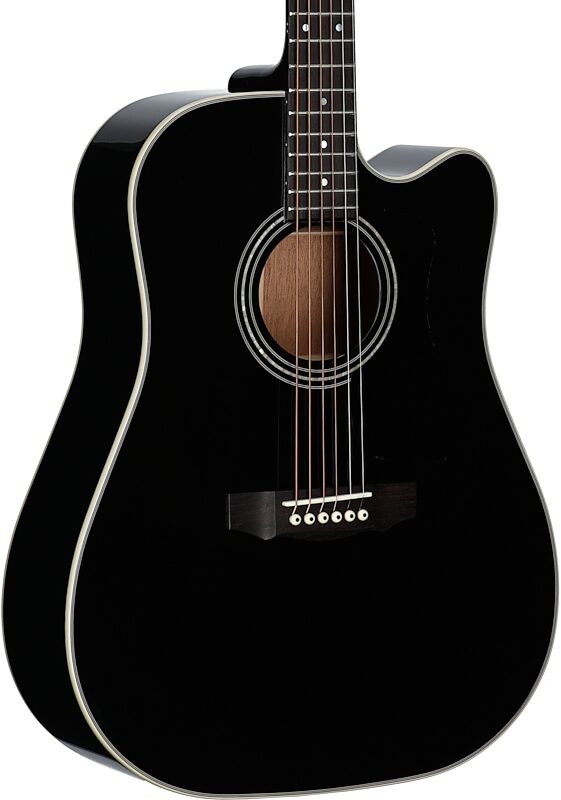 open zoom image for Guild D-140CE Dreadnought Acoustic-Electric Guitar (with Gig Bag), Black, Full Left Front