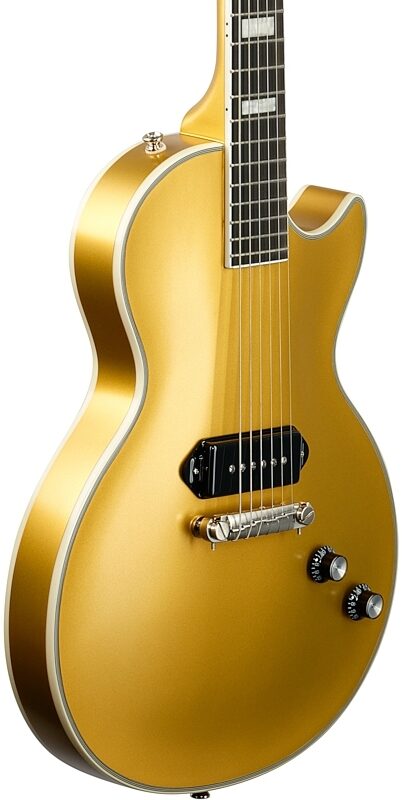 open zoom image for Epiphone Jared James Nichols Gold Glory Les Paul Custom Electric Guitar (with Hard Bag), New, Full Left Front