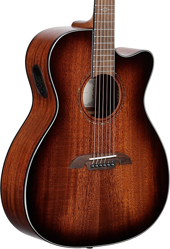 open zoom image for Alvarez AF66CE Folk Acoustic-Electric Guitar, Shadowburst, Full Left Front