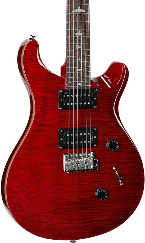 open zoom image for PRS Paul Reed Smith SE Custom 24 Limited Edition Electric Guitar (with Gig Bag), Ruby, Open Box (Very Good), Full Left Front