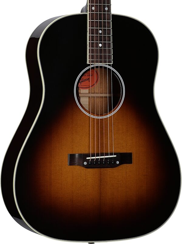 open zoom image for Gibson Keb' Mo' 3.0 12-Fret J-45 Acoustic-Electric Guitar (with Case), Vintage Sunburst, Full Left Front
