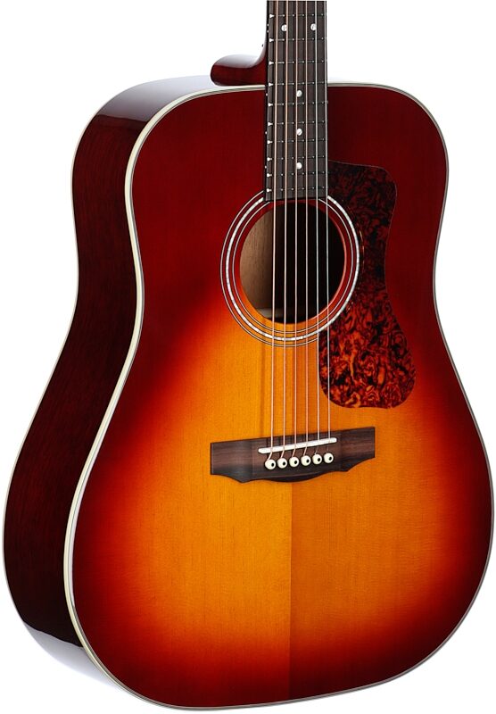 open zoom image for Guild D-140 Acoustic Guitar (with Case), Cherry Burst, Full Left Front