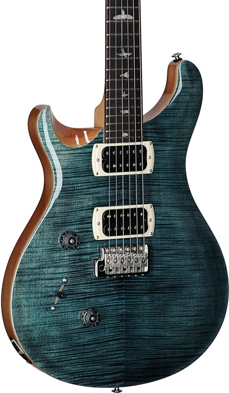 open zoom image for PRS Paul Reed Smith SE Custom 24 Electric Guitar, Left-Handed (with Gig Bag), Slate Blue, Full Left Front