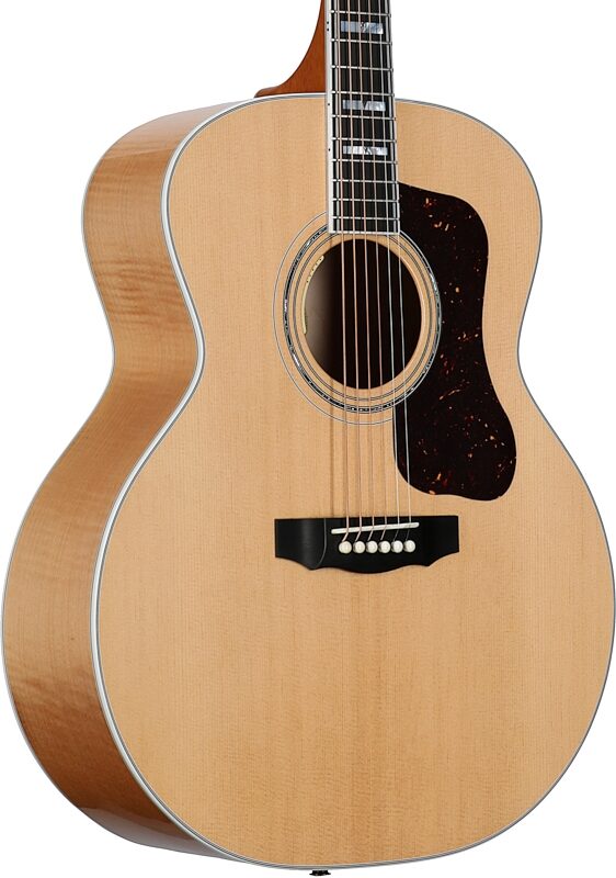open zoom image for Guild F-55E Jumbo Maple Acoustic-Electric Guitar (with Case), Natural, Full Left Front