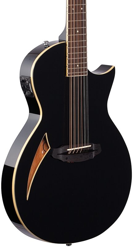 open zoom image for ESP LTD TL-12 Thinline Acoustic-Electric Guitar, 12-String, Black, Full Left Front