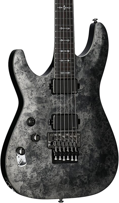 open zoom image for Schecter Ernie C C-1 Left Handed Electric Guitar, Black Reign, Full Left Front