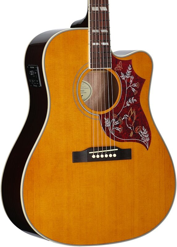 open zoom image for Epiphone Hummingbird Studio EC Acoustic-Electric Guitar (with Gig Bag), Natural, Full Left Front