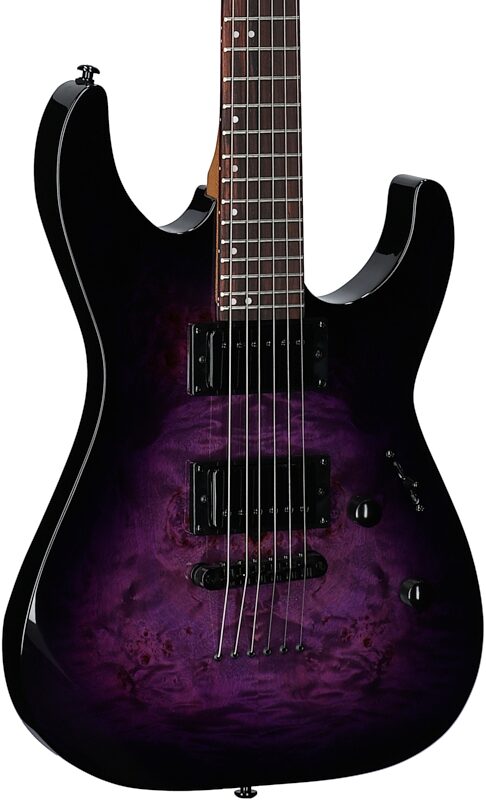 open zoom image for ESP LTD M-200DX Electric Guitar, Purple Burst, Full Left Front