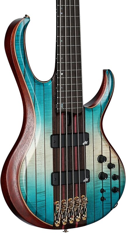 open zoom image for Ibanez Premium BTB1935 Bass Guitar (with Gig Bag), Caribbean Isle Lo-Gloss, Full Left Front