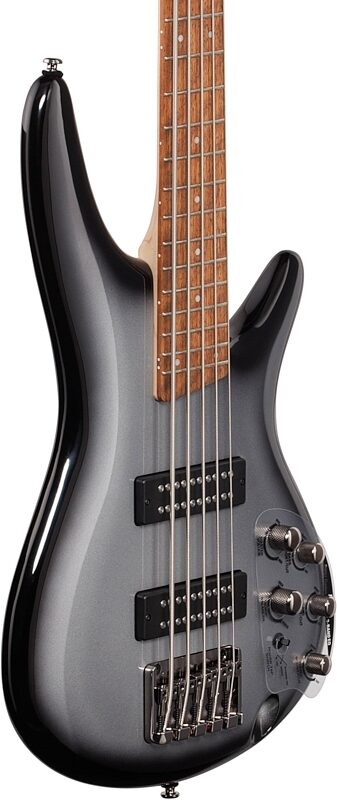 open zoom image for Ibanez SR305E Electric Bass, 5-String, Silver Sunburst, Full Left Front