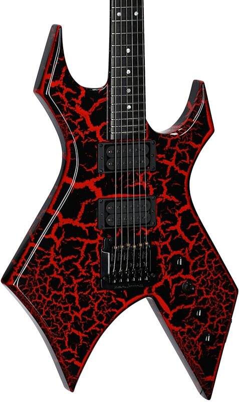 open zoom image for B.C. Rich Warlock Legacy Kahler Electric Guitar, Red Crackle, Full Left Front