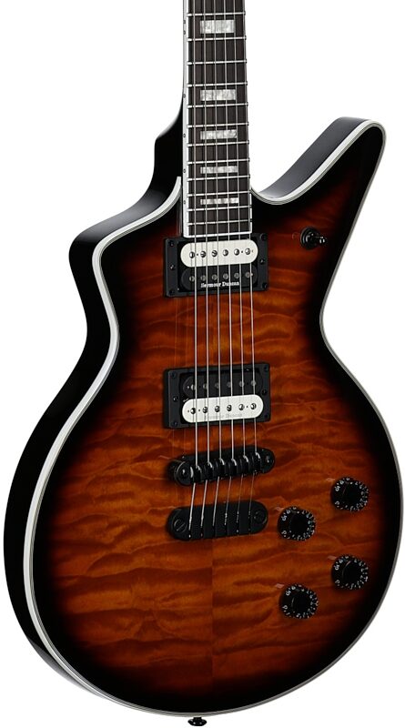 open zoom image for Dean Cadillac Select Quilt Top Electric Guitar, Trans Brazilian, Full Left Front