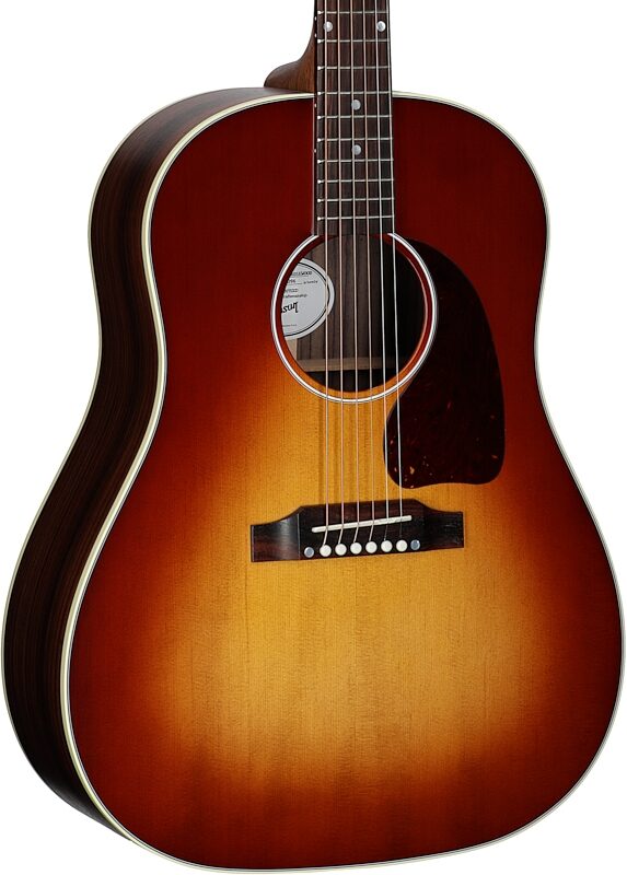 open zoom image for Gibson J-45 Studio Rosewood Acoustic-Electric Guitar, Gloss Finish (with Case), Rosewood Burst, Open Box (Very Good), Full Left Front
