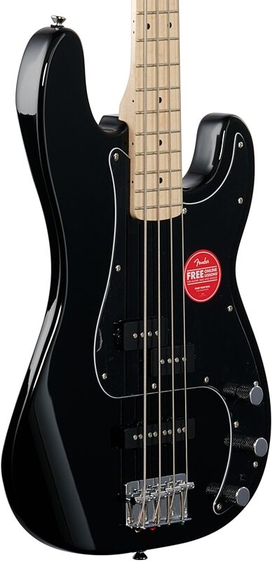 open zoom image for Squier Affinity Precision PJ Electric Bass, Maple Fingerboard, Black, Full Left Front
