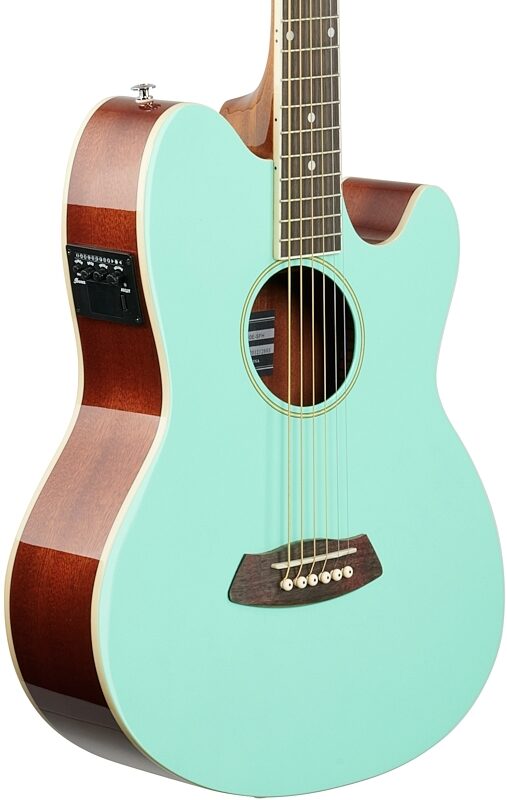 open zoom image for Ibanez TCY10E Talman Cutaway Acoustic-Electric Guitar, Seafoam Green, Full Left Front