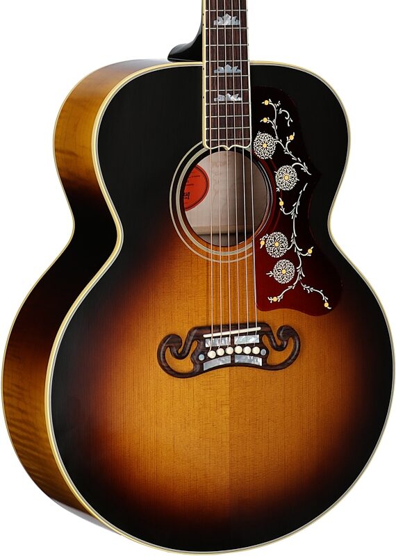 open zoom image for Gibson Custom Shop 1957 SJ-200 Jumbo Reissue Acoustic Guitar (with Case), Vintage Sunburst, Full Left Front