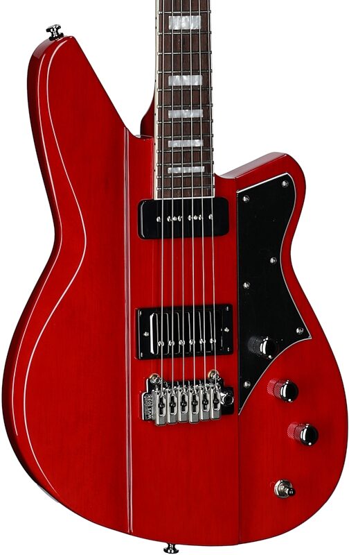 open zoom image for Reverend Warhawk DAW Electric Guitar, Transparent Cherry, Full Left Front