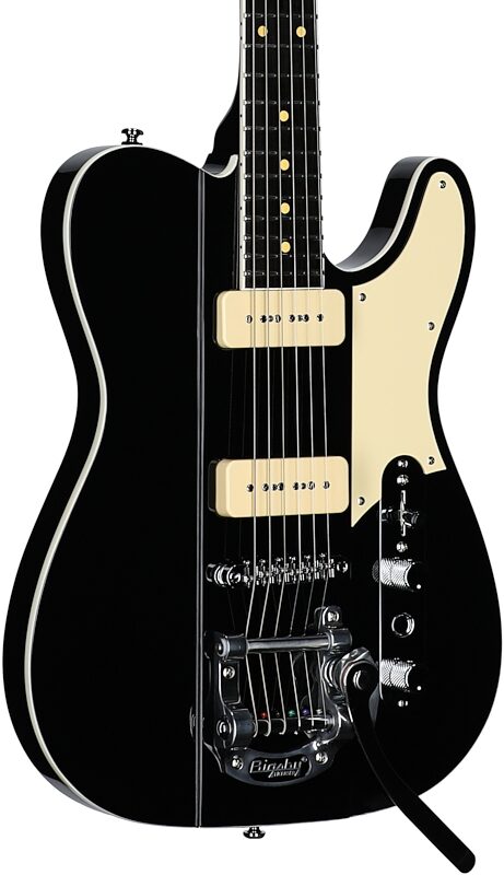 open zoom image for Reverend Greg Koch Gristle 90 Electric Guitar, Midnight Black, Full Left Front