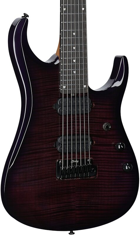 open zoom image for Sterling by Music Man JP157 DiMarzio Electric Guitar, Purple Nebula, Ebony Fretboard, Full Left Front