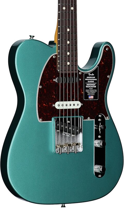 open zoom image for Fender American Pro Classic Hotshot Telecaster Electric Guitar, Rosewood Fingerboard (with Gig Bag), Sherwood Green, Open Box (Very Good), Full Left Front