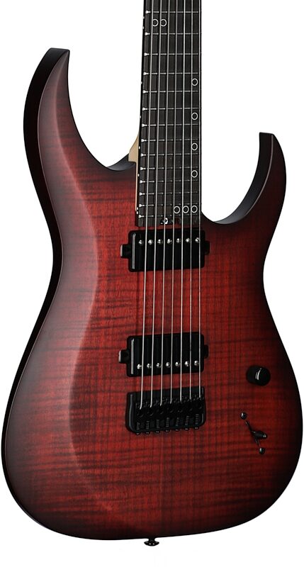 open zoom image for Schecter Sunset-7 Extreme Electric Guitar, 7-String, Scarlet Burst, Full Left Front