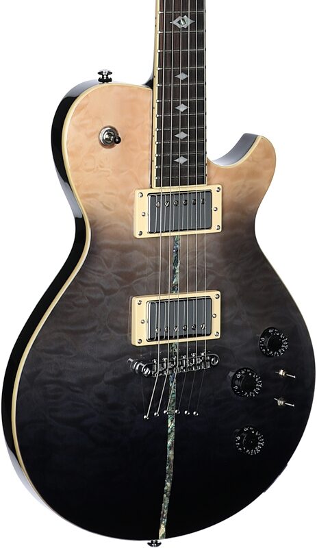 open zoom image for Michael Kelly Patriot Instinct SB Mod Shop Duncan Slim Body Electric Guitar, Partial Eclipse, Full Left Front