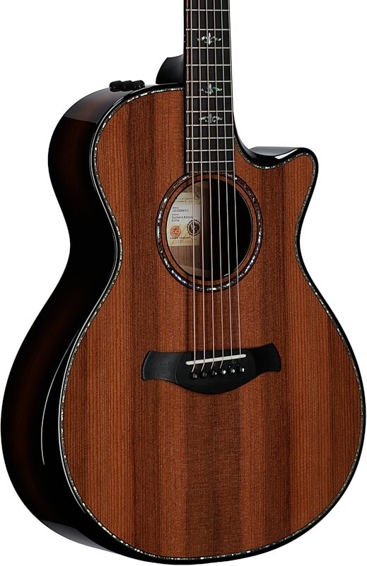 open zoom image for Taylor 912ce Builder's Edition Grand Concert Acoustic-Electric Guitar (with Case), Kona Edgeburst, Full Left Front