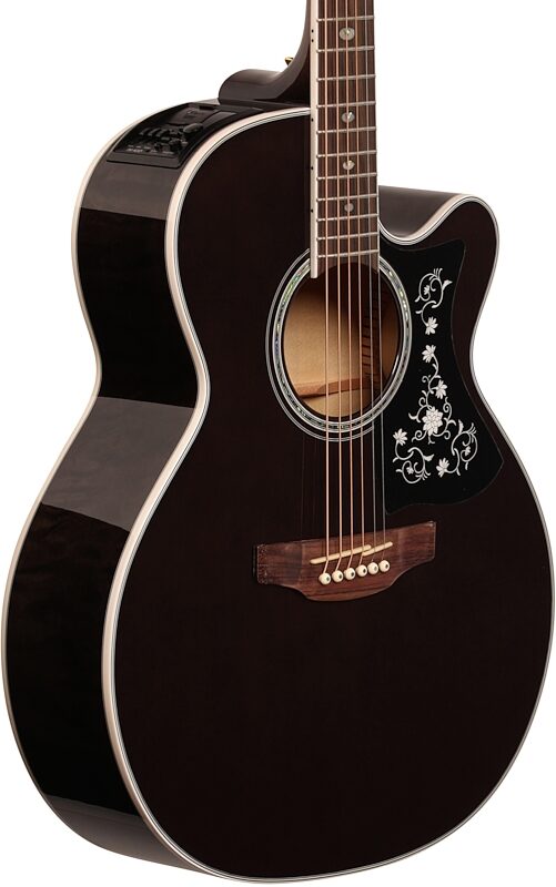 open zoom image for Takamine GN75CE Acoustic-Electric Guitar, Transparent Black, Full Left Front