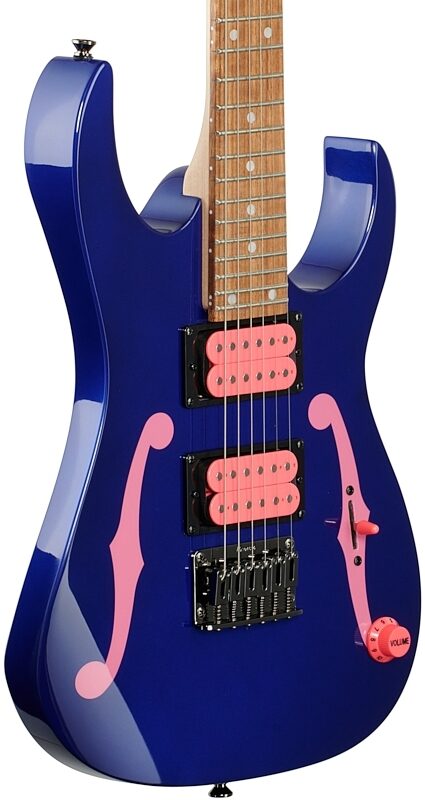 open zoom image for Ibanez PGMM11 Paul Gilbert Mikro Electric Guitar, Jewel Blue, Open Box (Very Good), Full Left Front