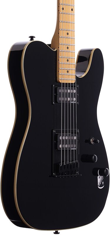 open zoom image for Schecter PT Electric Guitar, Black, Full Left Front